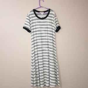 Brand new white and dark blue stripped dress